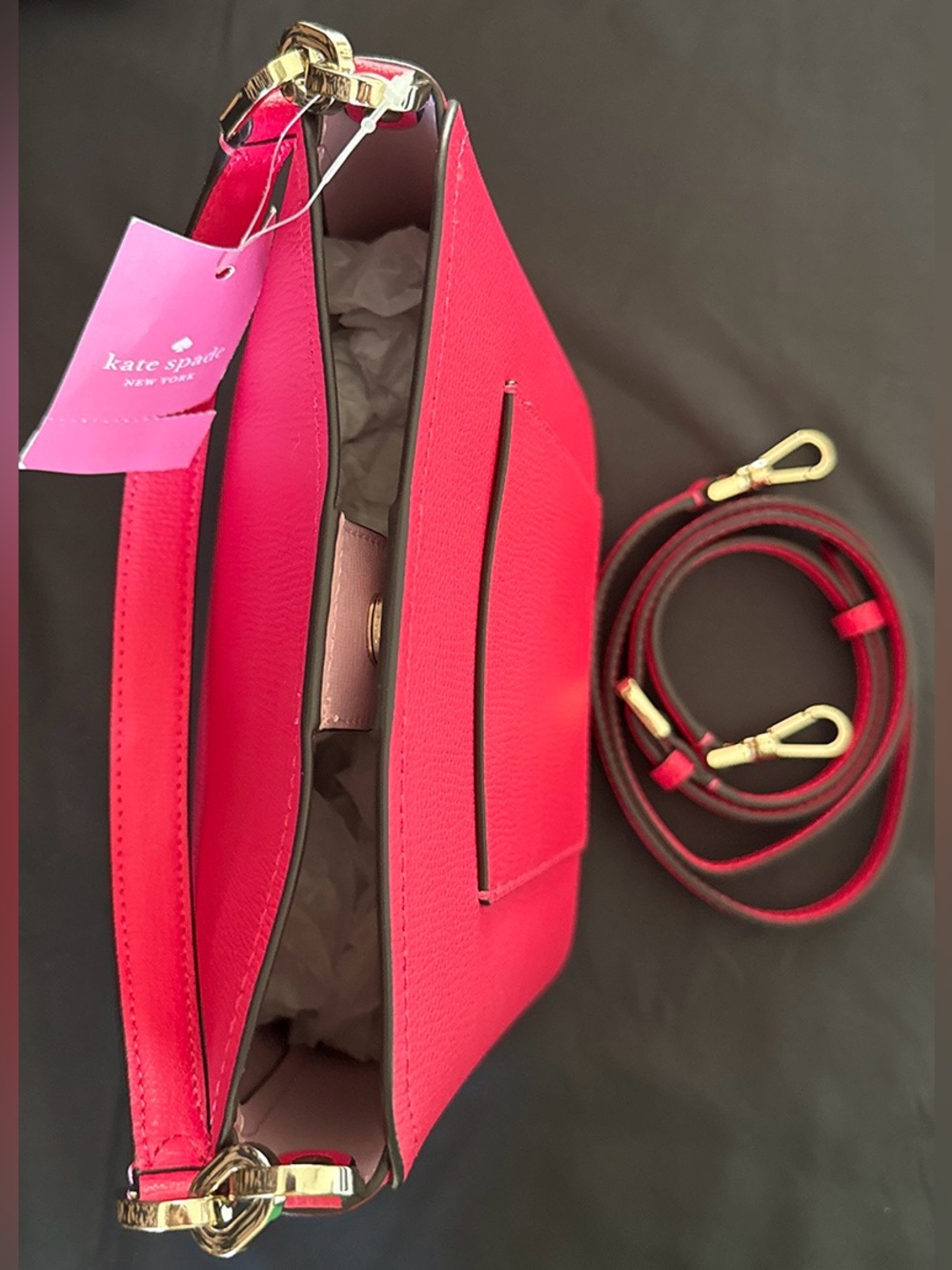 kate spade Small Bikini Pink Pebbled Leather Bag - Picture 5 of 11